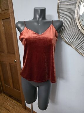 Maurices Rust Velvet Spaghetti Strap Cami